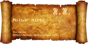 Molnár Mirkó névjegykártya